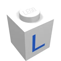 Brick 1 x 1 with Blue L Print