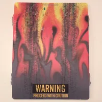Ramp Cover, with Flames and 'WARNING PROCEED WITH CAUTION' Print