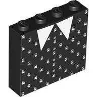 Brick 1 x 4 x 3 with Dress, White Collar, Bows print