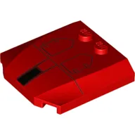 Slope Curved 4 x 4 x 2/3 Triple Curved with 2 Studs and Black Square, Grey Lines print