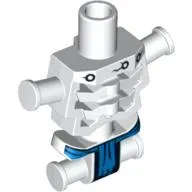 Torso Skeleton, Angular Rib Cage with Black Holes and Cracks and Blue Loincloth Print