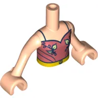 Minidoll Torso Girl Coral Top, Leaves Decorations, Yellow Belt