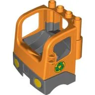 Duplo Truck Semi-Tractor Cab with Dark Bluish Gray Base and Recycling Arrows Print