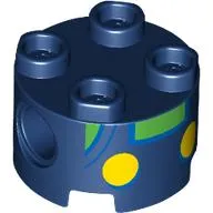 Brick Round 2 x 2, Pin Holes with Baby Luigi Torso, Green Shirt, Yellow Buttons print