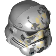 Helmet Stormtrooper Raised Forehead [Type 2], with Tan and Dark Bluish Gray Dirt Stains Print
