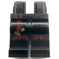 Hips and Black Legs with Dark Red and Gold Sash and Dark Red Tied/Knotted Knee Straps Pattern