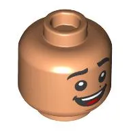 Minifig Head Miguel Rivera, Beauty Mark, Lopsided Smile/Open Mouth Smile print