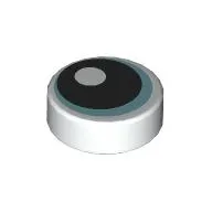Tile Round 1 x 1 with Medium Azure Eye, Black Pupil print