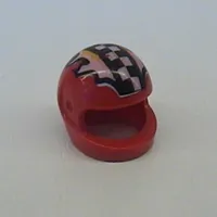 Helmet, Standard with Checks and Flames Print