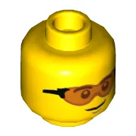 Minifig Head, Trans-Orange Glasses Print