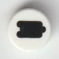 Tile Round 1 x 1 with Black Rectangle / Puzzle Piece print
