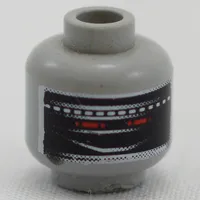 Minifig Head Android, Red Eyes Print [Blocked Open Stud]