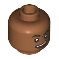 Minifig Head Usopp, Black Eyebrows, Open Mouth Smirk / Angry Grin