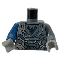 Torso, Odd Arms, Armor with Dark Blue Falcon on Shield Print, Left Sand Blue Arm, Right Blue Arm, Light Bluish Gray Hands