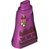 Minidoll Hips and Full Length Skirt with Dark Red Decorations, Butterflies, Watches, Key on Chains print