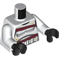 Torso, Night Trooper Armor, Tan Cracks, Dark Red Straps print, White Arms, Black Hands