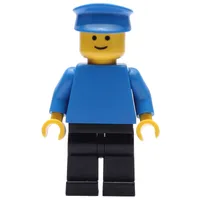 Man, Plain Blue Torso, Black Legs, Blue Hat