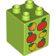 Duplo Brick 2 x 2 x 2 with 6 Apples Print