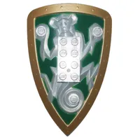 Large Figure Shield, 2 x 4 Brick Relief, Monkey with Green and Gold Print