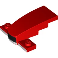 Wedge Curved 4 x 2 x 1 1/3 with 1 x 4 Base with 1 Black and 3 White Stripes Print