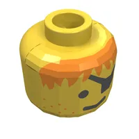 Minifig Head Pirate, Eyepatch, Stubble and Reddish-Brown Hair Print [Blocked Open Stud]