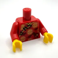 Torso Robe, Gold Decorations, Black Laces, Rat Print, Red Arms, Yellow Hands