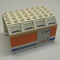 Aircraft Fuselage Angular Top 6 x 8 x 4 with Door on Blue, Orange, and Yellow Stripes Print