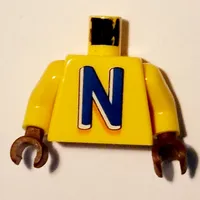 Torso Large 'N' Print (Nesquik Bunny), Yellow Arms, Brown Hands