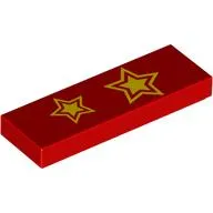 Tile 1 x 3 with 2 Yellow Stars print
