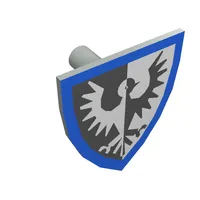 Shield Triangular with Black Falcon and Blue Border Print