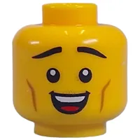 Minifig Head Determined Grimace, Sweat / Relieved Smile print