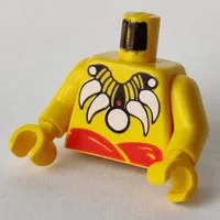 Torso Bare Chest with Bone Necklace Print, Yellow Arms and Hands