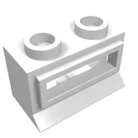 Window 1 x 2 x 1, Extended Lip, Hollow Stud [with Glass]