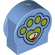 Duplo Brick 1 x 3 x 2 Round Top, Cut Away Sides with Paw Print