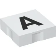 Duplo Tile 2 x 2 with Capital 'A' Print