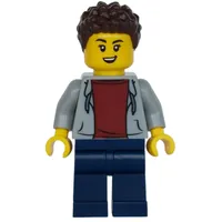 Woman, Light Bluish Gray Jacket, Dark Blue Legs