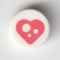 Tile Round 1 x 1 with Bright Pink heart print