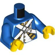 Torso Jacket, White Cross Straps Print (Bluecoat Soldier), Blue Arms, Yellow Hands - New Version