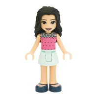 Emma - Dark Pink Top, Light Aqua Skirt