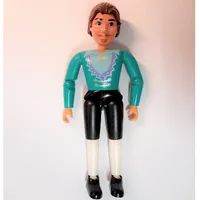 Belville Figure Articulated Elbows, Male, Brown Hair, Dark Turquoise Shirt with Light Purple Pointed Collar Print (King Belville)