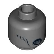 Minifig Head Dementor, Cheek Lines, Round Mouth with Lines Inside Print