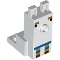 Animal Body Part, Llama Torso and Head with Dark Brown Eyes, Blue/Red/Tan Decorations