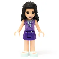 Emma - Medium Lavender Dotted Top, Dark Purple Skirt