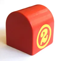Duplo Brick 2 x 2 x 2 Curved Top with Circled '2' Print on Curved Sides