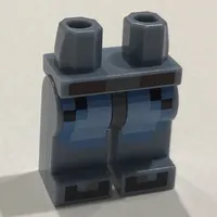 Hips and Sand Blue Legs with Pixelated Medium Blue and Bright Light Blue Jeans, Reddish Brown Belt and Black Shoes