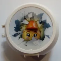 Pod, Round, Half Front with Hatching Egg with Chicken Figure Sticker