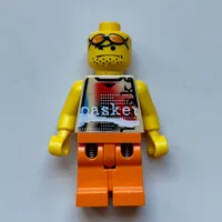 Basketball Player, White Torso, Orange Legs