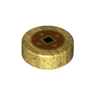 Tile Round 1 x 1 with Chinese Coin print