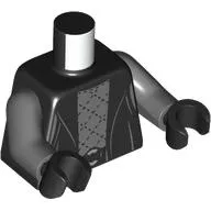 Torso Robe, Open over Dark Bluish Gray Undershirt with Diamond Pattern Print, Dark Bluish Gray Arms, Black Hands