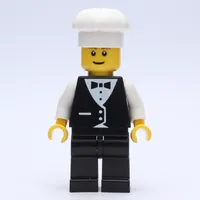 Waiter, Man, Black Suit and Bow Tie, Chef Hat